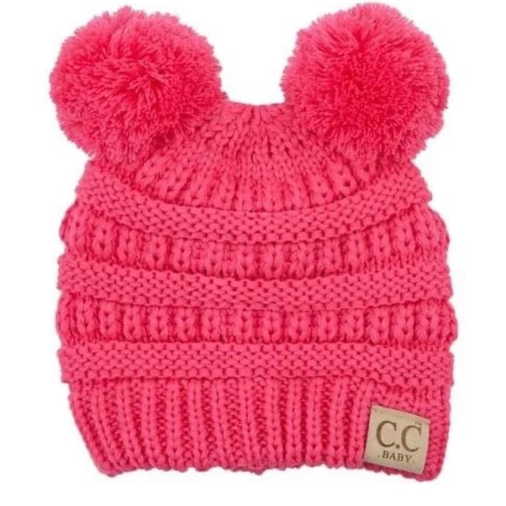 C.C Baby Girl Double Pom Beanie - Picture 1 of 5